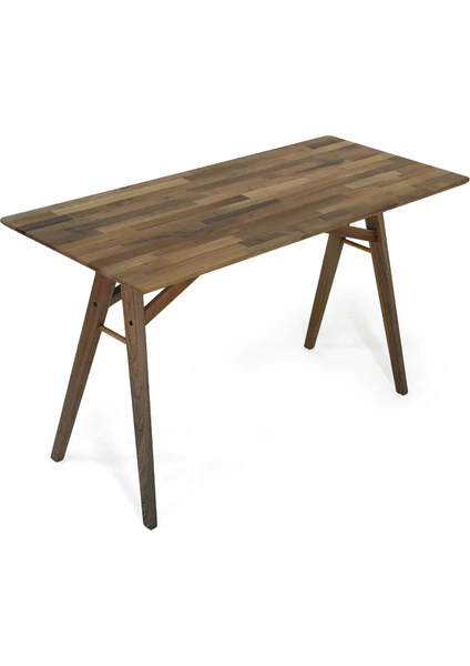 Unboxdeco Akrobat Masif Ceviz Ahşap Çalışma Masası, 130 x 57